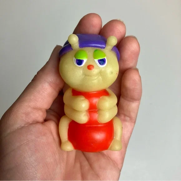 Vintage 80s Playskool Glo Friends Glow in the Dark Finger Puppet Purple Hat - Picture 12 of 12